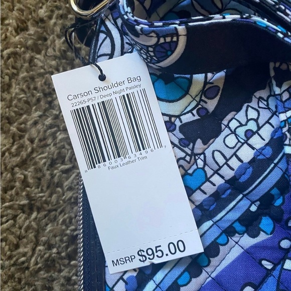 NWT Vera Bradley Carson “Deep Night Paisley” Bag NWT - Picture 3 of 9